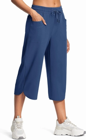 Women's Capri Pants Wide Leg Plus Size Lightweight Quick Dry Casual Summer Pants Sweatpants Hiking Walking