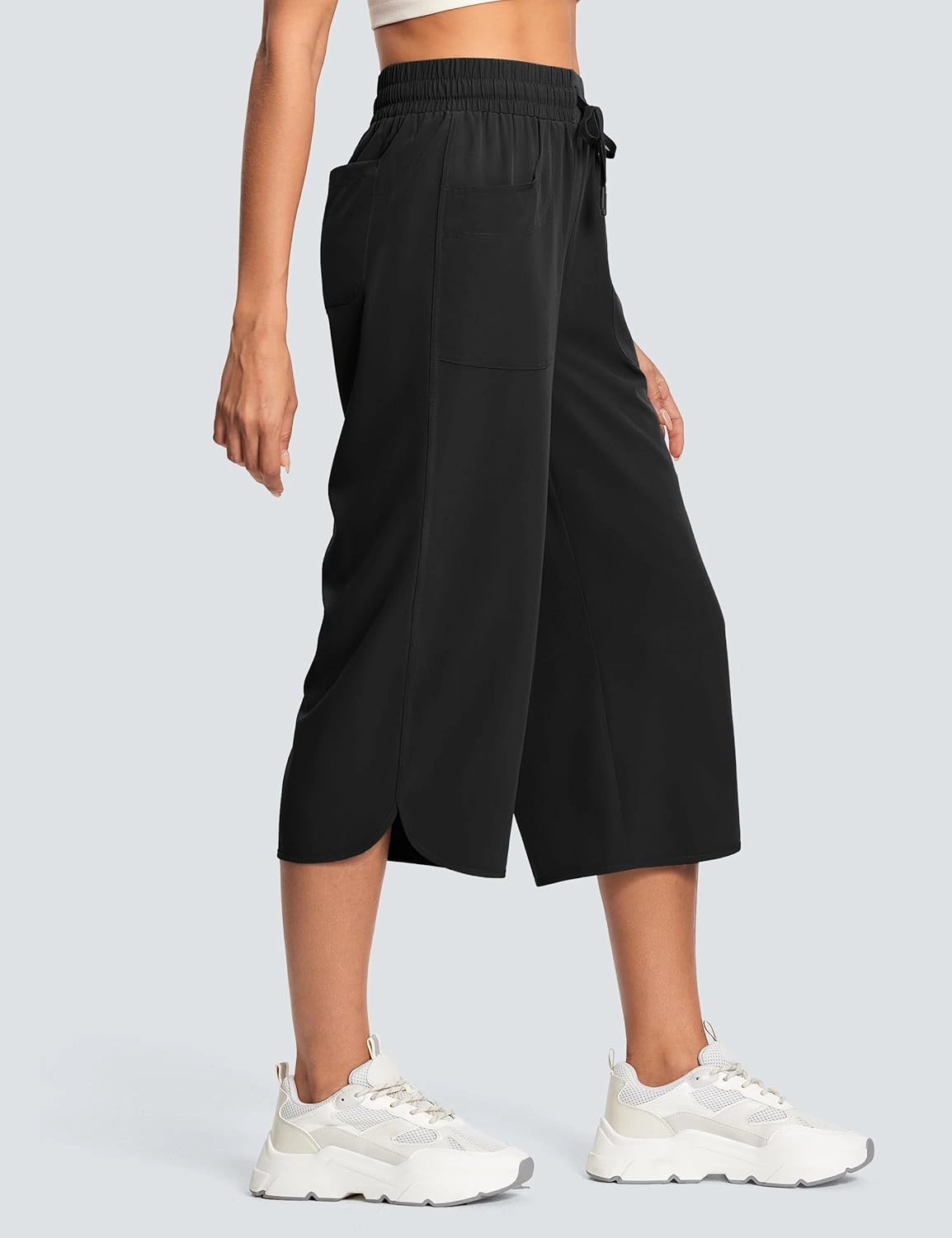 Women's Capri Pants Wide Leg Plus Size Lightweight Quick Dry Casual Summer Pants Sweatpants Hiking Walking