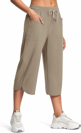 Women's Capri Pants Wide Leg Plus Size Lightweight Quick Dry Casual Summer Pants Sweatpants Hiking Walking