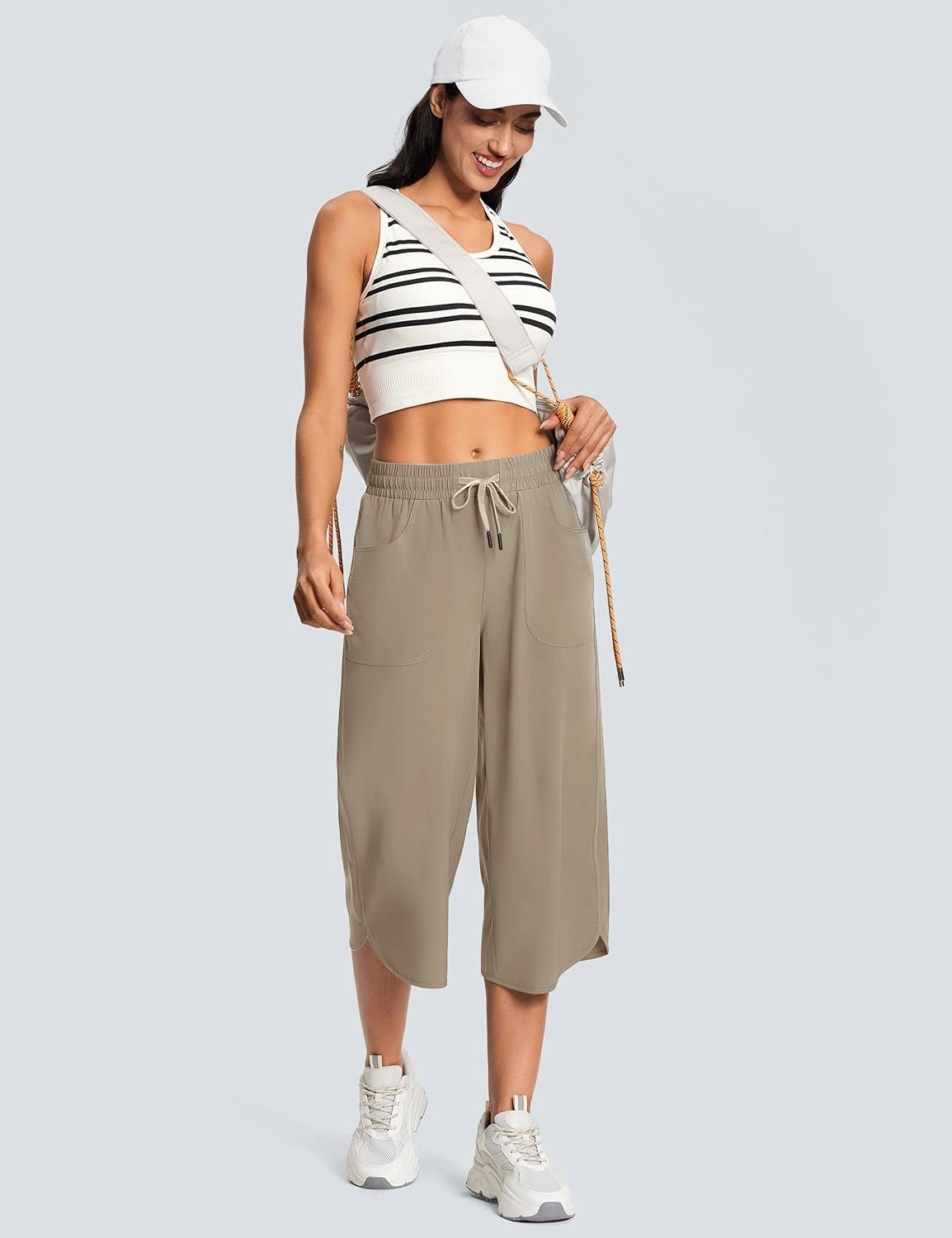 Women's Capri Pants Wide Leg Plus Size Lightweight Quick Dry Casual Summer Pants Sweatpants Hiking Walking