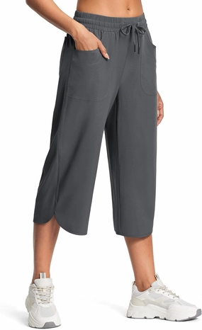 Women's Capri Pants Wide Leg Plus Size Lightweight Quick Dry Casual Summer Pants Sweatpants Hiking Walking