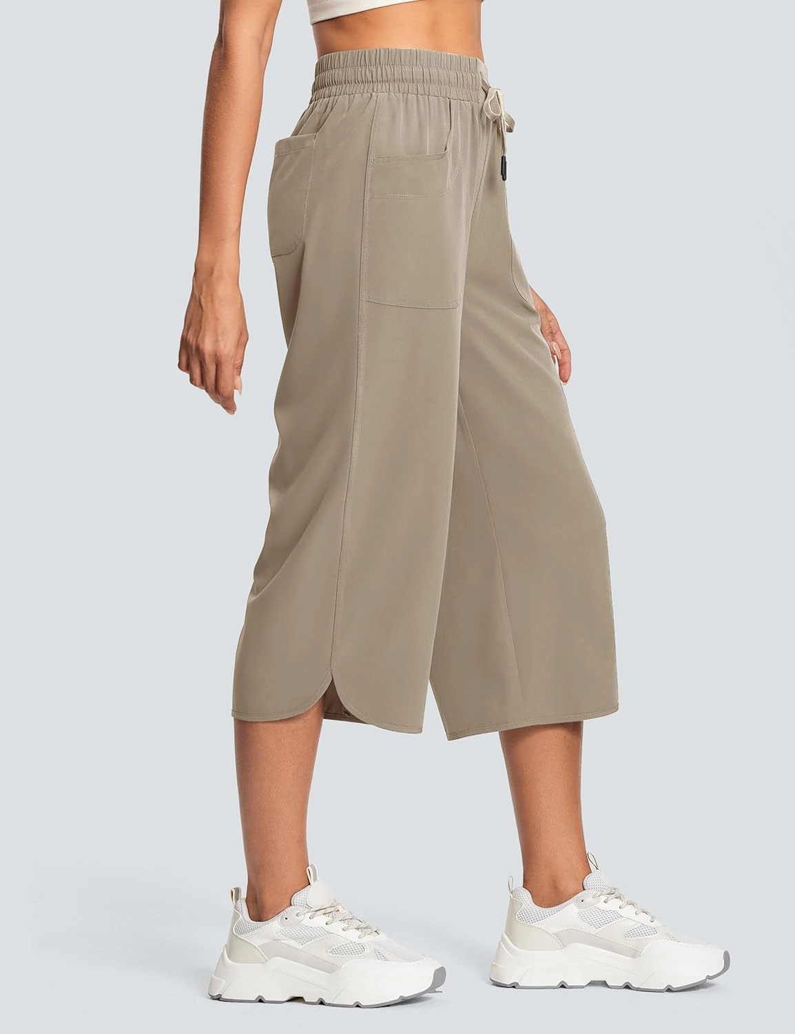 Women's Capri Pants Wide Leg Plus Size Lightweight Quick Dry Casual Summer Pants Sweatpants Hiking Walking