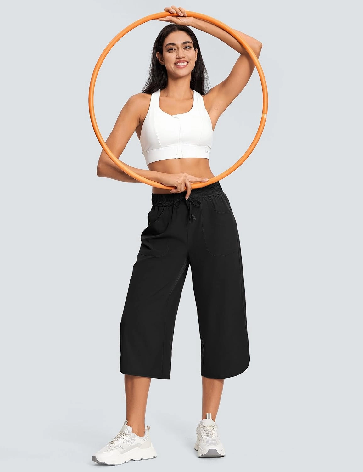 Women's Capri Pants Wide Leg Plus Size Lightweight Quick Dry Casual Summer Pants Sweatpants Hiking Walking