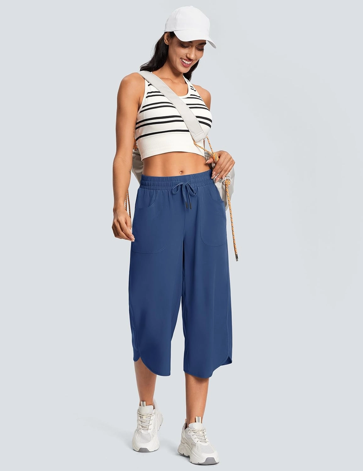Women's Capri Pants Wide Leg Plus Size Lightweight Quick Dry Casual Summer Pants Sweatpants Hiking Walking