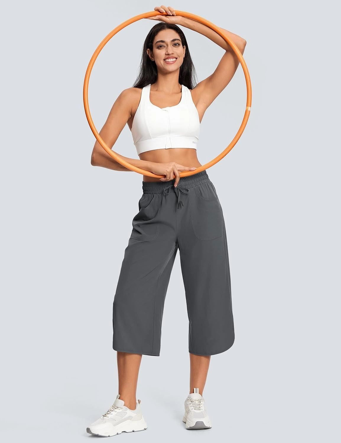 Women's Capri Pants Wide Leg Plus Size Lightweight Quick Dry Casual Summer Pants Sweatpants Hiking Walking