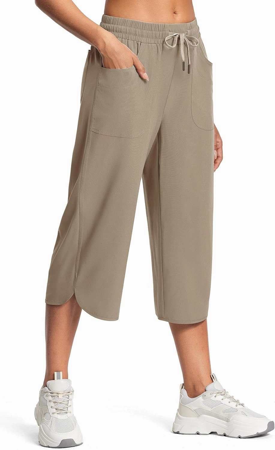 Women's Capri Pants Wide Leg Plus Size Lightweight Quick Dry Casual Summer Pants Sweatpants Hiking Walking