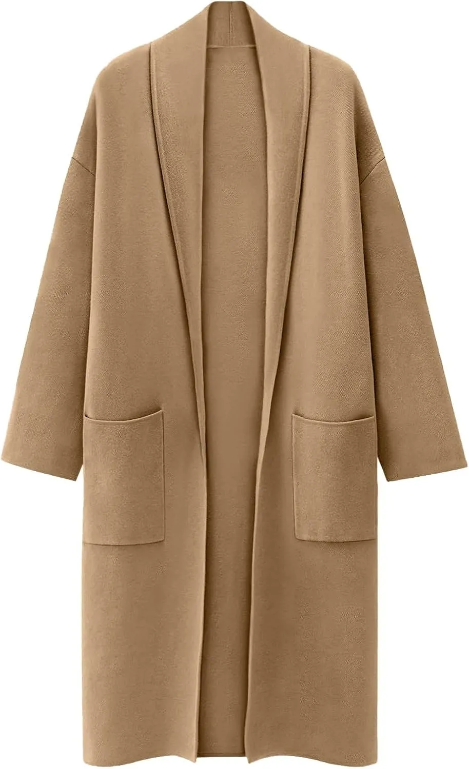 Women's Autumn and Winter Solid Color Fashionable Thin Lapel Long Woolen Coat Casual August Silk Women S Sweaters