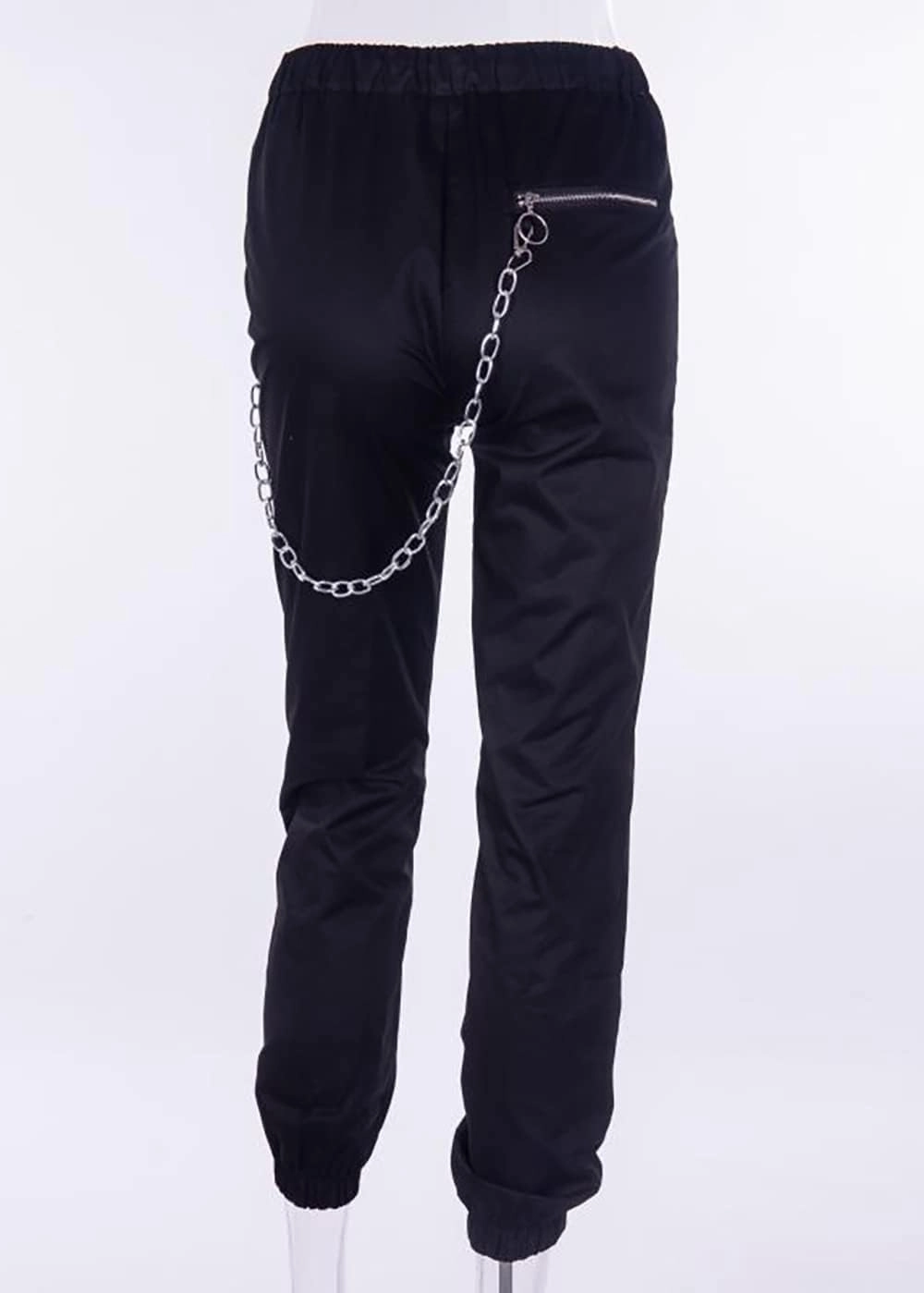 Womens High Waist Jogging Pants with Multi Zipper Lightweight Sweatpants Casual Relaxed Fit Trousers