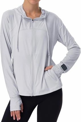 Womens Sun Protection Hoodie SPF Jacket Lightweight Full Zip Up Summer UV UPF 50  with Pockets Thumb Hole