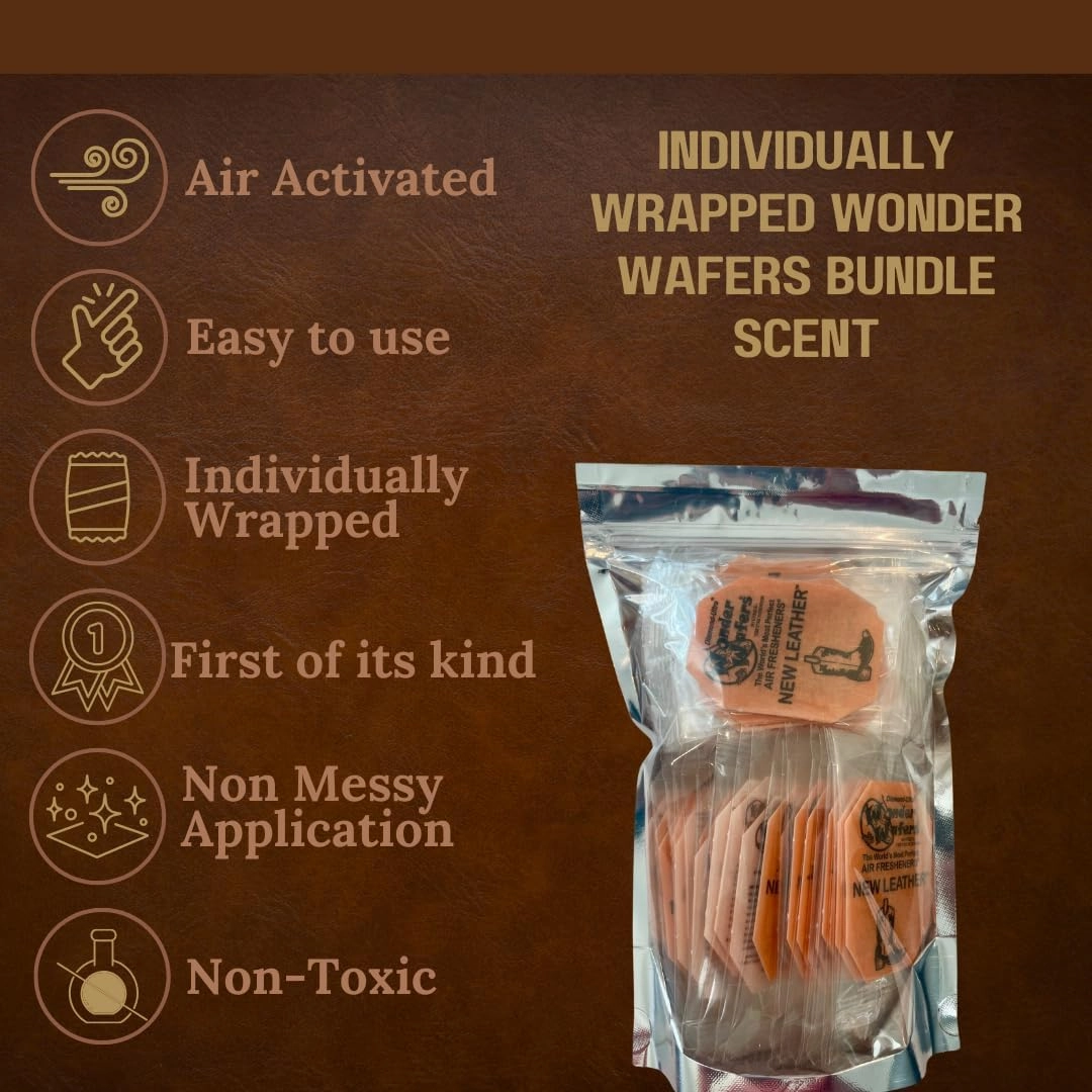 Wonder Wafers 75 count Air Fresheners Individually Wrapped, New Leather Fragrance