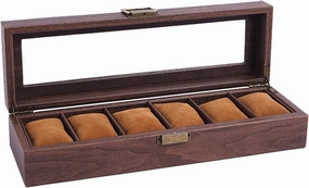 Wood Grain Leather Watch Storage Box Exquisite Home Watch Storage Box Jewelry Watch Collection Box Display Box(6 Slots)