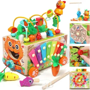 Wooden Montessori Toy Gifts for 2 3 4 Years Old Toddler Girls Boys, Sorting and Stacking Toys 2-4 Girls First Birthday Gifts, Great Preschool Educational Fine Motor Skill Toys for Baby