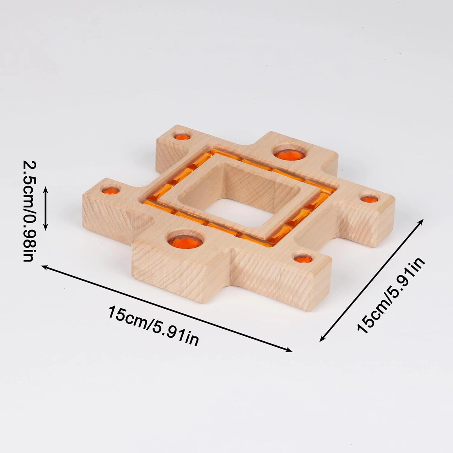 Wooden Colorful Acrylic Gem Trapezoidal Building Block for Kids (Only Colorful)
