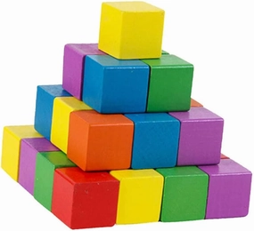 Wooden Craft Cubes 50pcs Colorful Square Building Blocks DIY Blocks 3cm