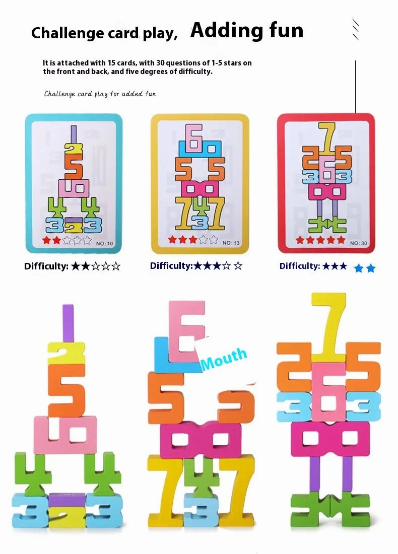 Wooden Digital Building Blocks Bricks Pro