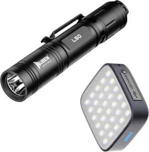 WUBEN L50 Tactical Flashlight, 1200 High Lumens Flashlight Rechargeable Bundle F5 Camping Lantern 500LM Rechargeable Lantern, 5200mAh Portable LED Camping Light