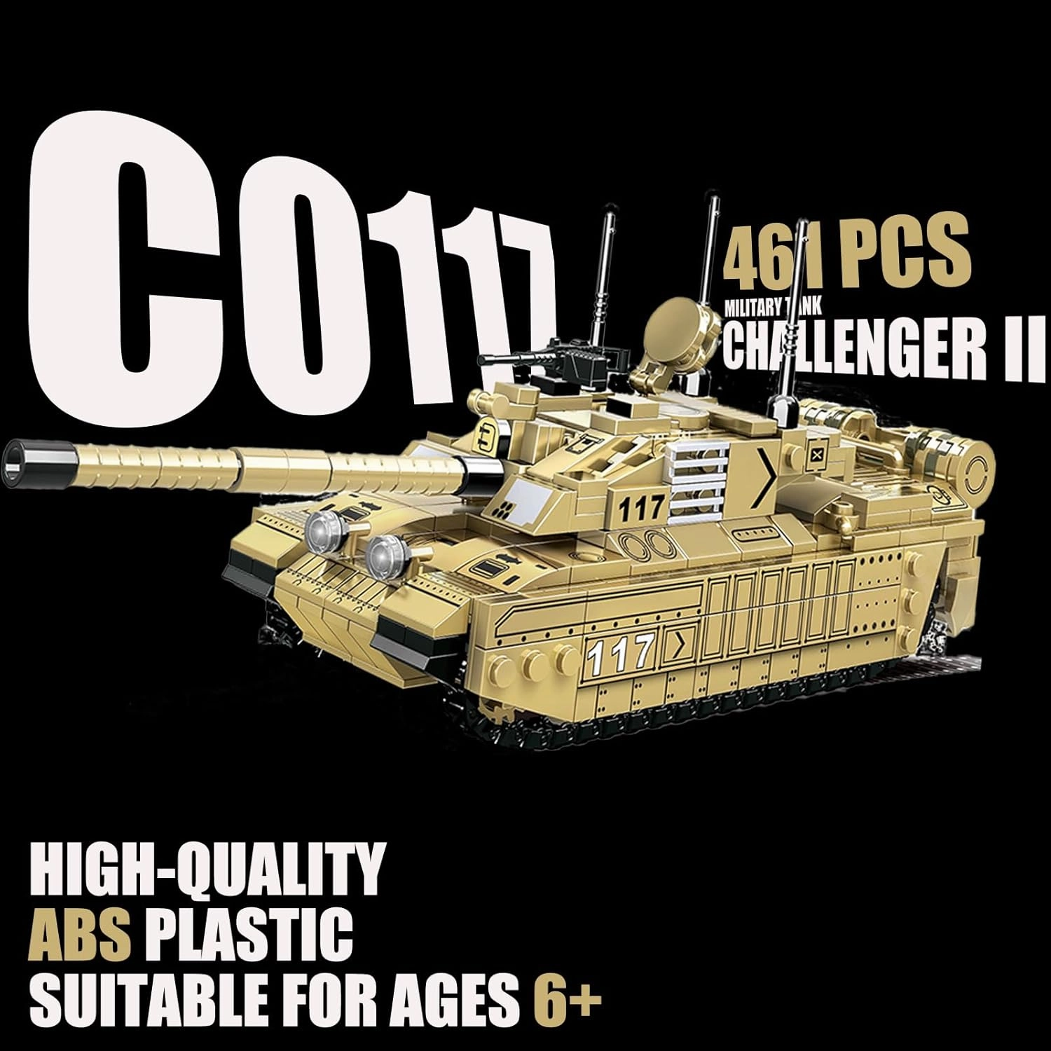 WW2 Military Tank, PT-91 Main Battle Tank Army Toys for Kids - 285pcs, Children's Educational Building Blocks Set, Suitable for Ages 8 