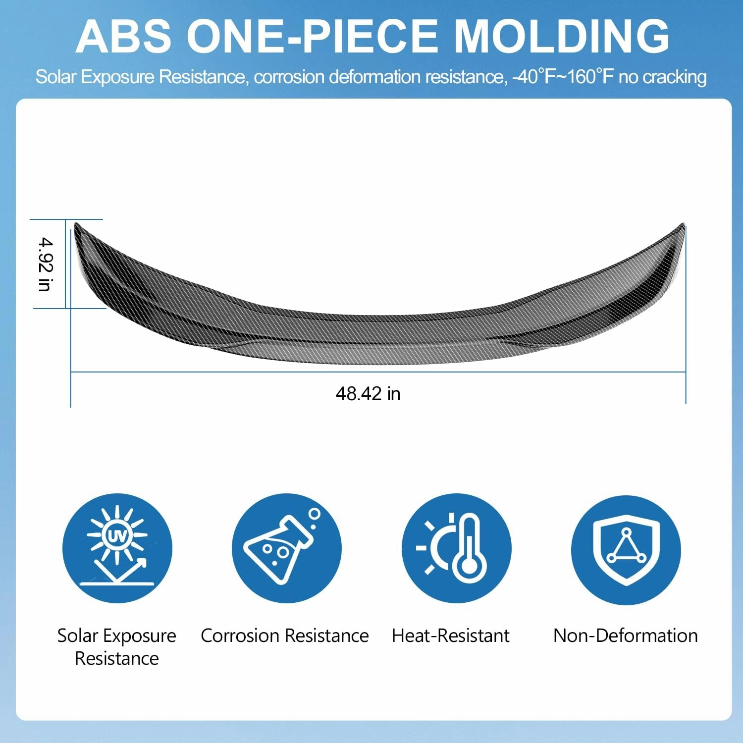 Xipoo Spoiler Compatible with 2019-2024 Kia Forte Trunk Wing Trunk Lip Rear Spoiler Glossy Carbon Fiber Replacement for 2019 2020 2021 2022 2023 2024 Kia Forte Accessories