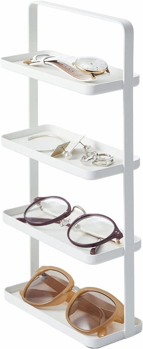 YAMAZAKI home 4298 4-Tier Accessory Tray-Jewelry Holder & Storage Organizer, One Size, White