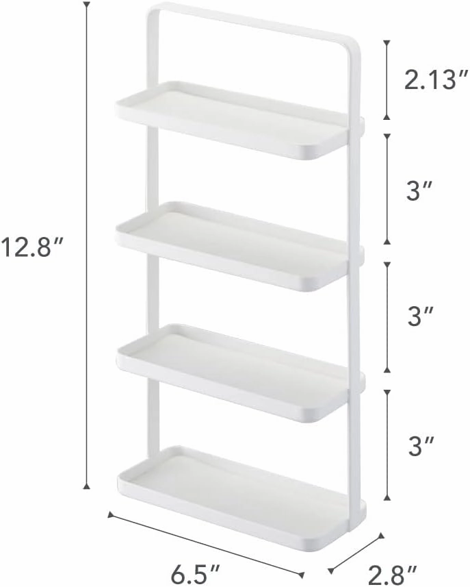 YAMAZAKI home 4298 4-Tier Accessory Tray-Jewelry Holder & Storage Organizer, One Size, White