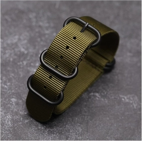 yaoqijie Fashion Watch Band Nylon Strap Black 5 Rings Buckle 18 19 20 21 22 24mm Striped Simple Replacement Band Watch Accessories lasting