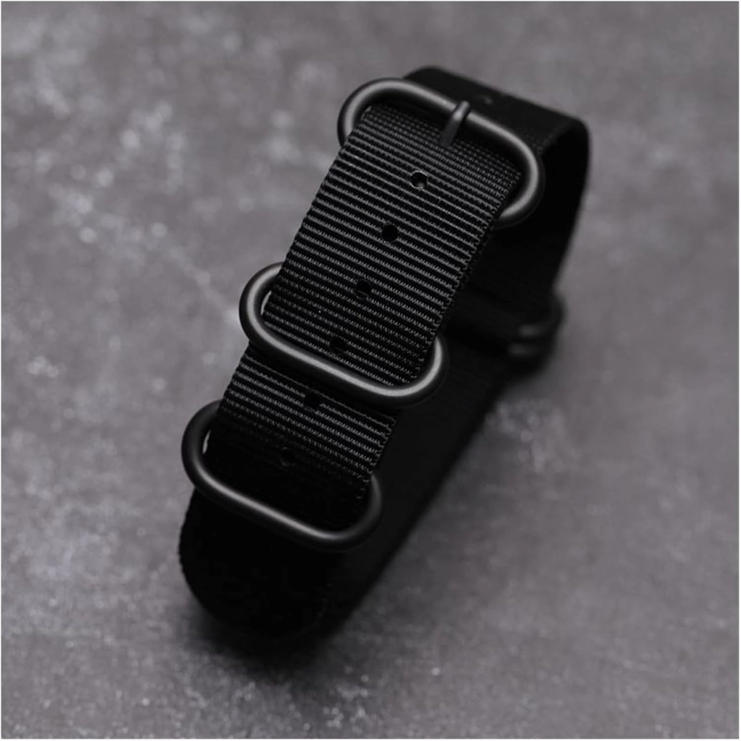 yaoqijie Fashion Watch Band Nylon Strap Black 5 Rings Buckle 18 19 20 21 22 24mm Striped Simple Replacement Band Watch Accessories lasting