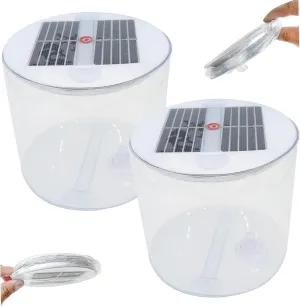 Yeory Inflatable Solar Lantern, 2PCS Waterproof Solar Camping Lantern with White LEDs, Portable Foldable Solar Lamp with Handle for Camping, Hiking, Travel, Backpacking, Emergency, Solar Lamp