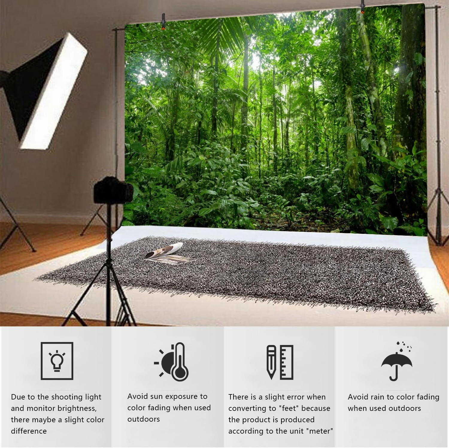 YongFoto 12x8ft Jungle Forest Trees Backdrops for Photography Summer Woods Wonderland Trees Plant Spring Nature Landscape Photography Background Picnic Camping Girl Boy Scouts Adventure Photo Studio