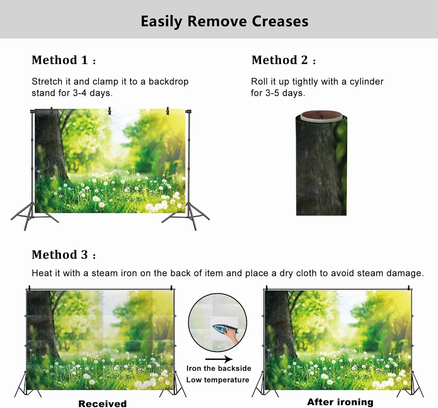YongFoto 7x5ft Spring Green Grassland Backdrop for Photography Dandelion Grass Tree Bright Sunshine Nature Scenery Easter Day Outdoor Camping Picnic Holiday Kids Adults Portrait Photo Studio Prop