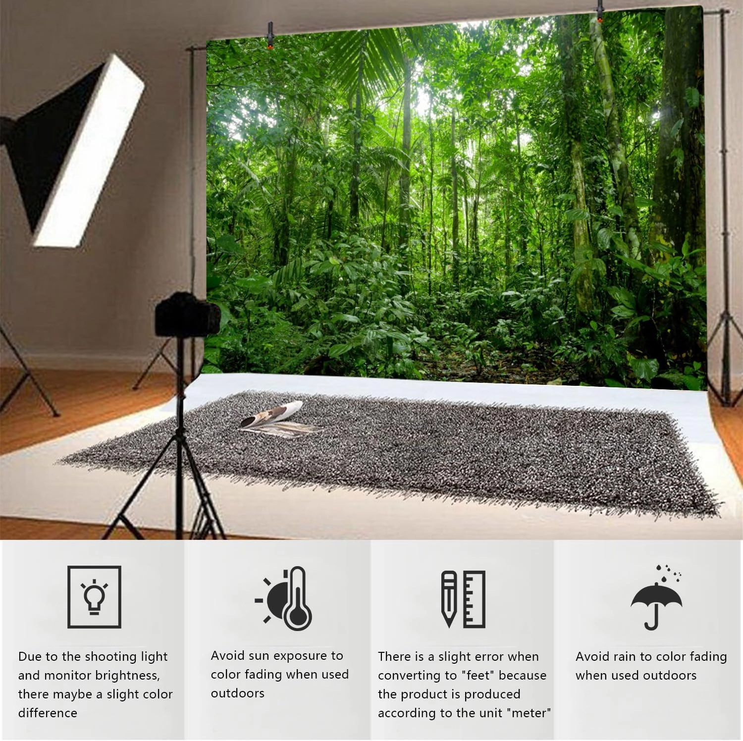 YongFoto 7x5ft Spring Rainforest Backdrops for Photography Tropical Jungle Forest Woodland Green Trees Photo Background Nature Landscape Easter Day Party Picnic Camping Adventure Photo Studio