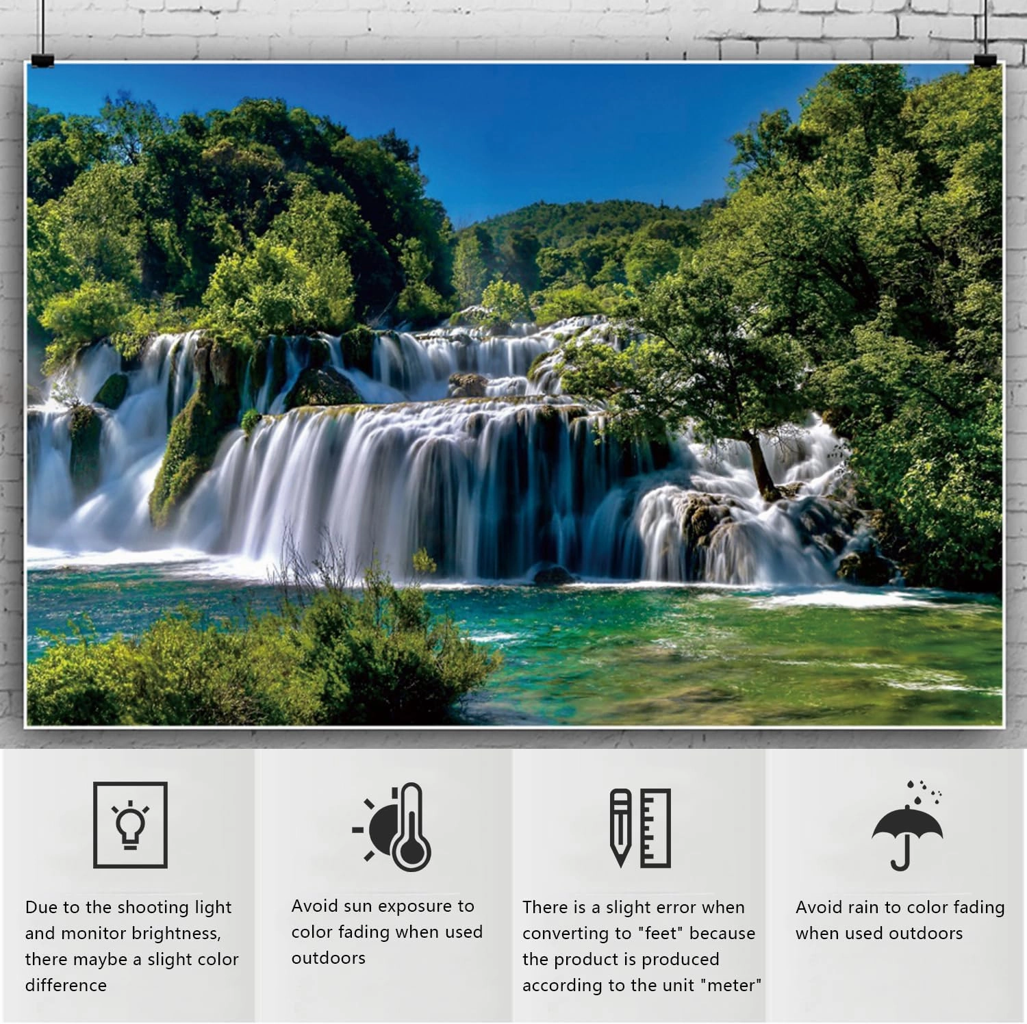 YongFoto Outdoor Nature Scenery Backdrop 10x8ft Lake Mountains Waterfall Forest Pine Blue Sky Spring Photography Background Party Banner Room Decor Travel Portraits Photoshoot Wallpaper Studio Props