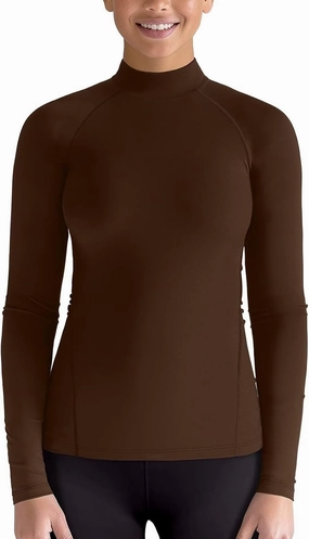 Zengjo Mock Neck Thermal Tops for Women Workout Running Athletic Long Sleeve Base Layer Shirt Light Compression Fleece Lined