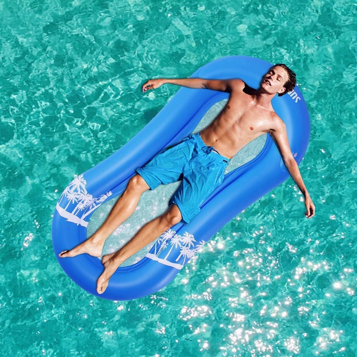 ZHUYNXIR Pool Float for Adult, Float Hammock,Inflatable Rafts Swimming Pool Air Sofa Floating Chair Bed,Lying on it Your Whole Body is submerged in Water,Great for Chilling in The Pool