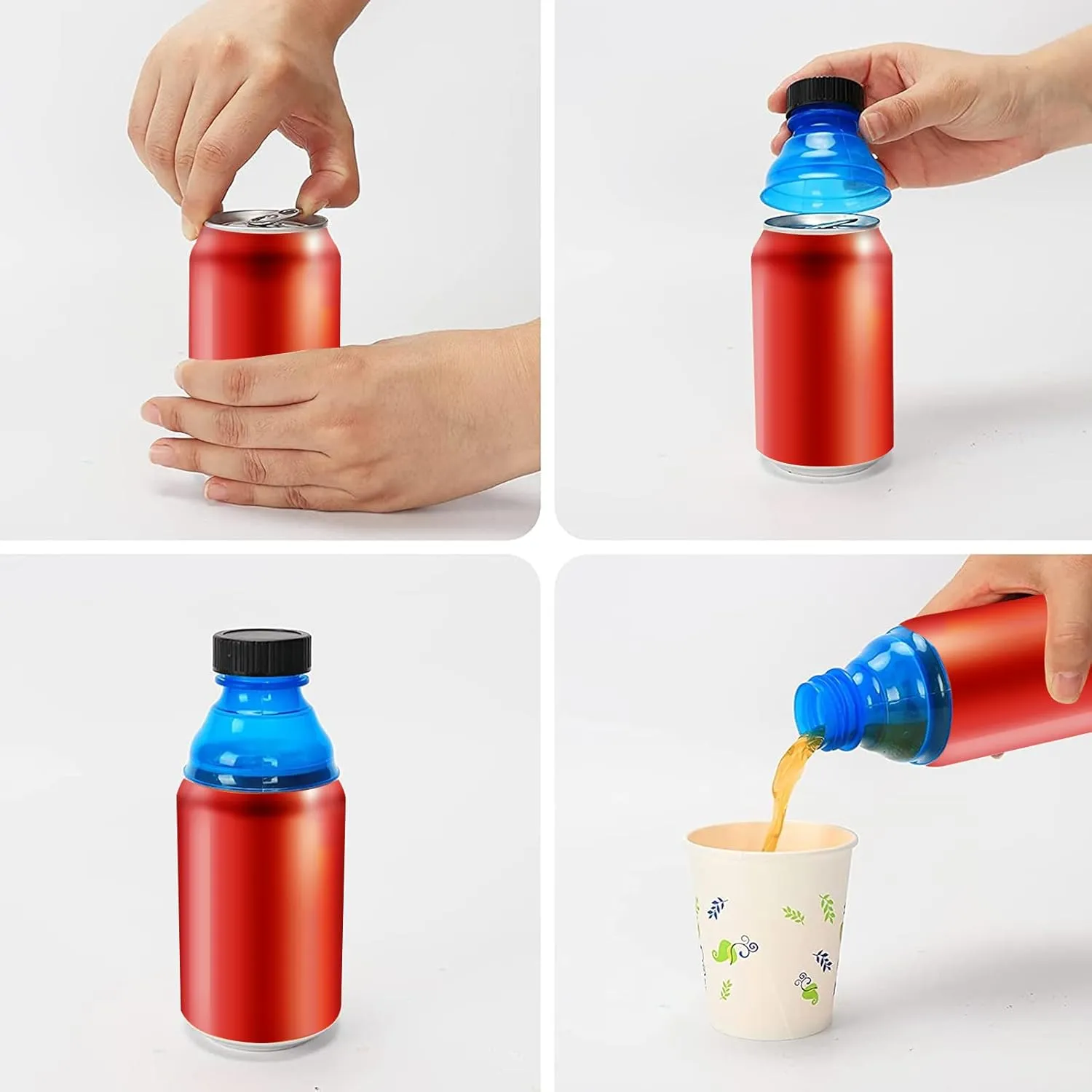 ZOCONE Bottle Lids Set, 6 Pcs Soda Can Lids   6 Pcs Can Covers   6 Pcs Silicone Beer Bottles Caps, Spill-proof Bottle Tops for Soda, Beer, Juice, BPA-free Reusable Fizz Lids